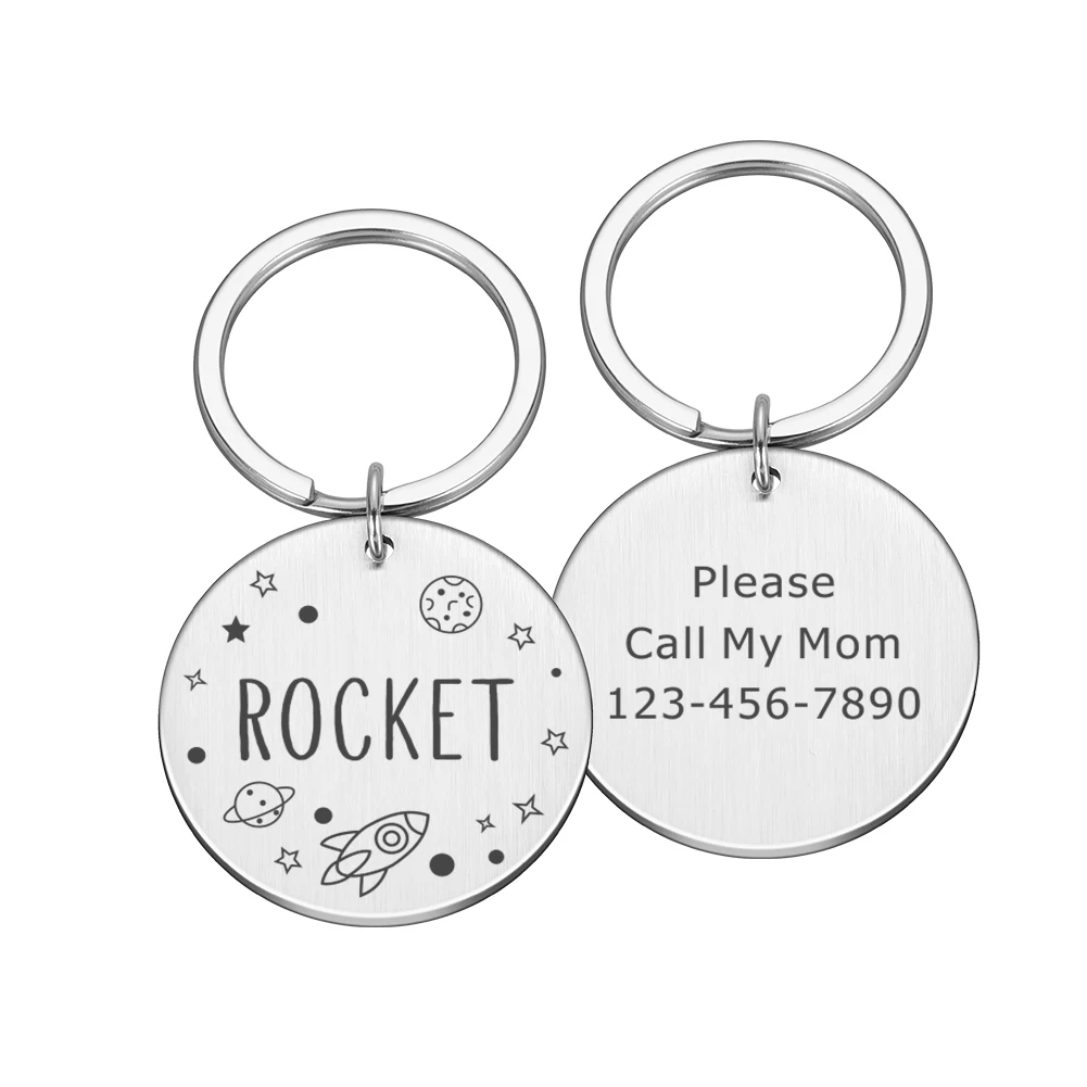 Anti-lost Pet Dog Name Tags Free Engraved Address Tags for Dogs Kitten Puppy Accessories Customizable Cat Necklace ID Nameplate 