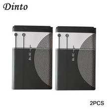 Dinto 2 Stk/partij BL-5C BL5C Bl 5C Batterijen 1020 Mah Oplaadbare Li-Ion Batterij Voor Nokia 1112 1208 1600 2610 2600 n70 N71