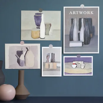 

5pc Morandi Retro Art Decoration Card Vase Painting Poster DIY Journal School Room Wall Sticker Photo Props Stationery Gift