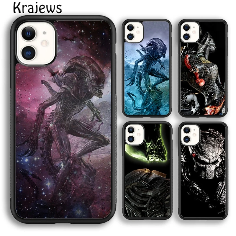 Krajeans Alien Vs Predator Custodia Morbida Per Telefono Per Iphone 15 Se2020 14 6 7 8 Plus Xr Xs 11 12 13 Pro Max Coque Shell Fundas