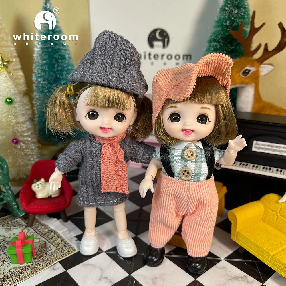 2024 New Christmas Gift Doll For Children Girl BJD Naked Blue Eye PVC Face Clothes Accessories16cm 13 Movable Joints Ppresent 4