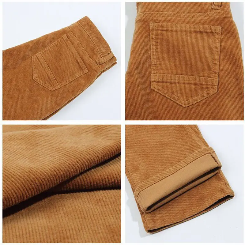 Men's Casual pants Autumn and Winter New Thick Men's Casual pants Khaki Corduroy Loose Corduroy FIared