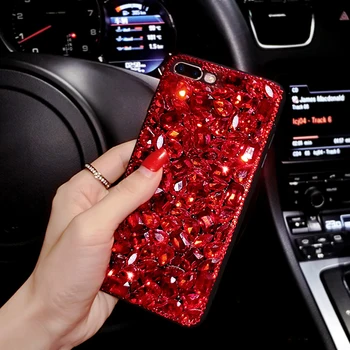

Red Bling Crystal Woman Handmade Rhinestone Diamond Gift Phone Cover Case For Google Pixel 3 4 2 3A Google Pixel 2 3A 3 4 XL