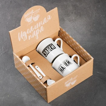 

"Forget-nale" set: 180 ml mug 2 pcs., Spoon 2 pcs. 4063754
