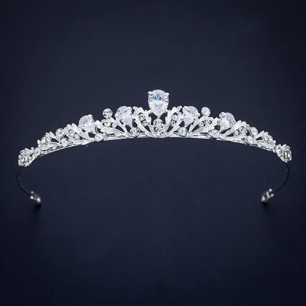 Silver Color Crowns and Tiaras Hair Accessories For Women Wedding Accessories Crown For Bridal Crystal Rhinestone Diadema Tiara jewelry accessories hair accessory hair headdress bridal headwear hair band crown