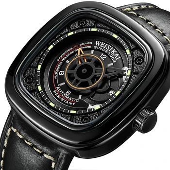 

Hight Quality Luxury Design Square unique waterproof Men mechanical watch Relogio Masculino
