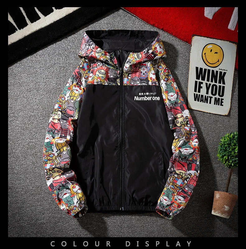 2020 women jackets Winbreaker female Casual Hoodies Jackets Printed Clothes Womans Hooded Windbreaker female Outwear Streetwear