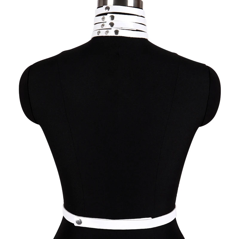 Leather Body Harness Cage Bra Lingerie Fetish Women Sexy Punk Goth Bondage Crop Tops Harness Bra Strappy Adjust Plus Size Garter