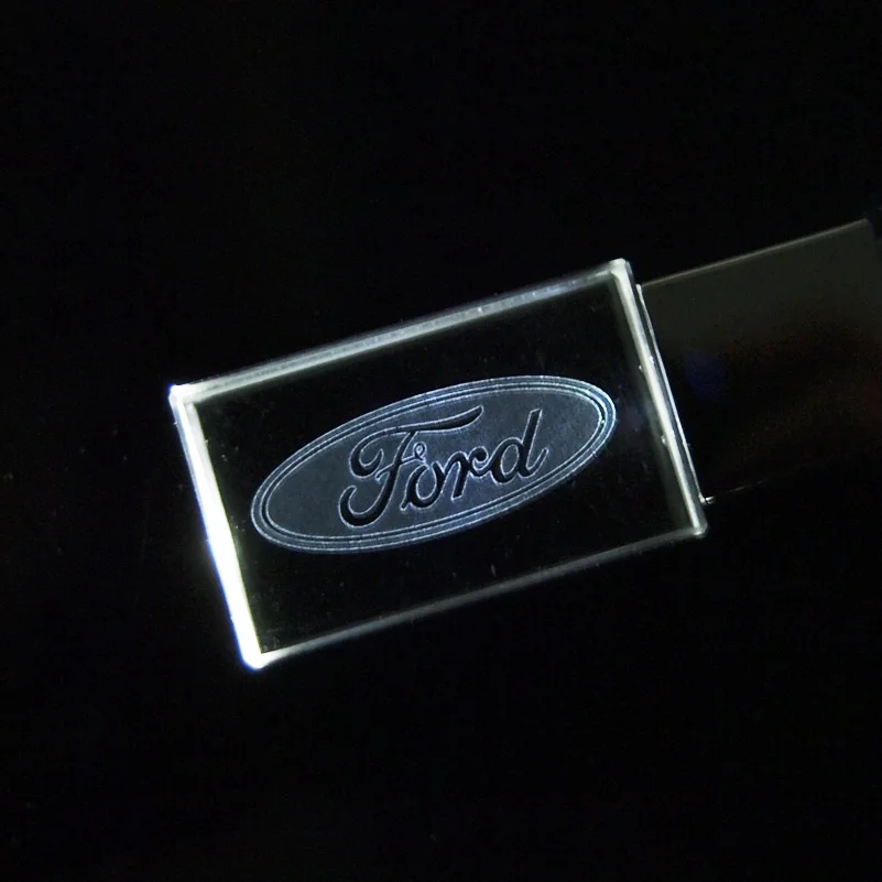 Новый Pendrive 128 ГБ светодиодный флеш-диск USB 2 0 с кристаллами для Ford Car Logo 4 16 32 карта