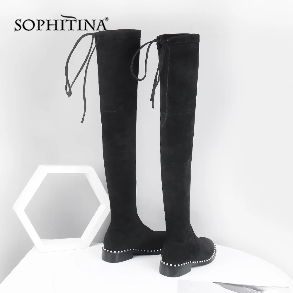 Женские ботинки на квадратном каблуке SOPHITINA модные дизайнерские ручной работы