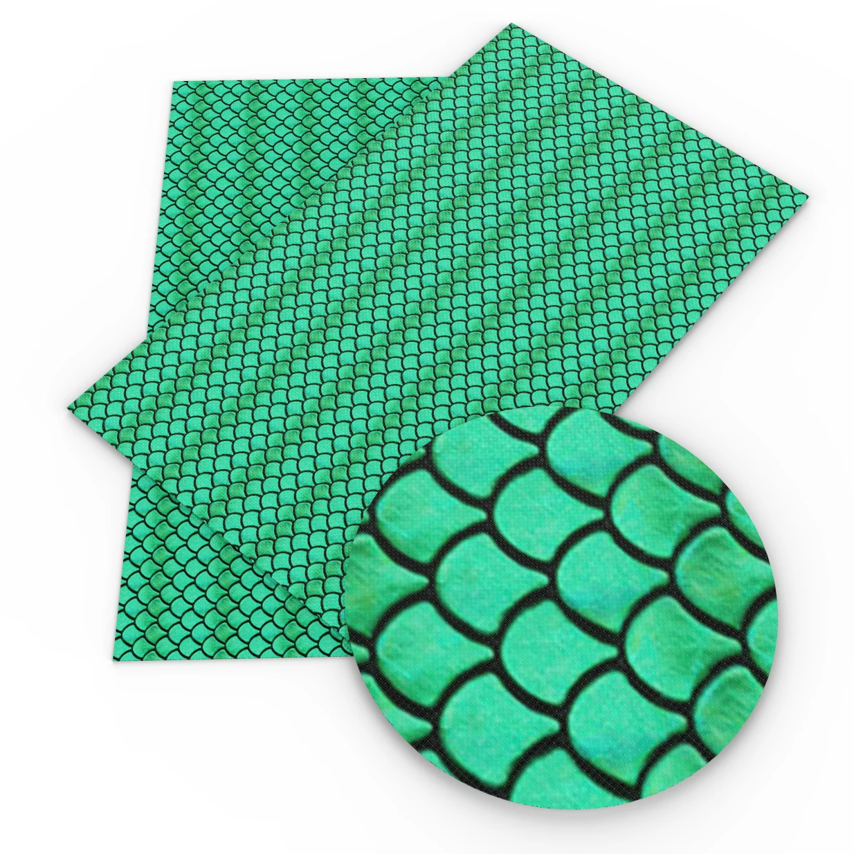 

david angie 20*34cm Mermaid Scale Cactus Printed Synthetic LeatherDIY Handmade Materials For Making Earrings Crafts ,1Yc8018