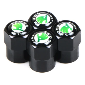 

4PCS Metal Wheel Tire Valve Stem Caps for octavia fabia rapid yeti Kodiaq superb octavia a 5 a 7 2 Car Styling Car Auto