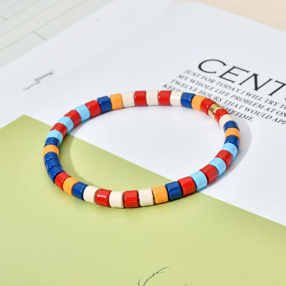 Boho Bohemian Handmade Charm Summer Gold color Bracelet Tile Beads Friendship Bracelet Women Gifts Unisex Fashion Jewelry bracelet jewelry