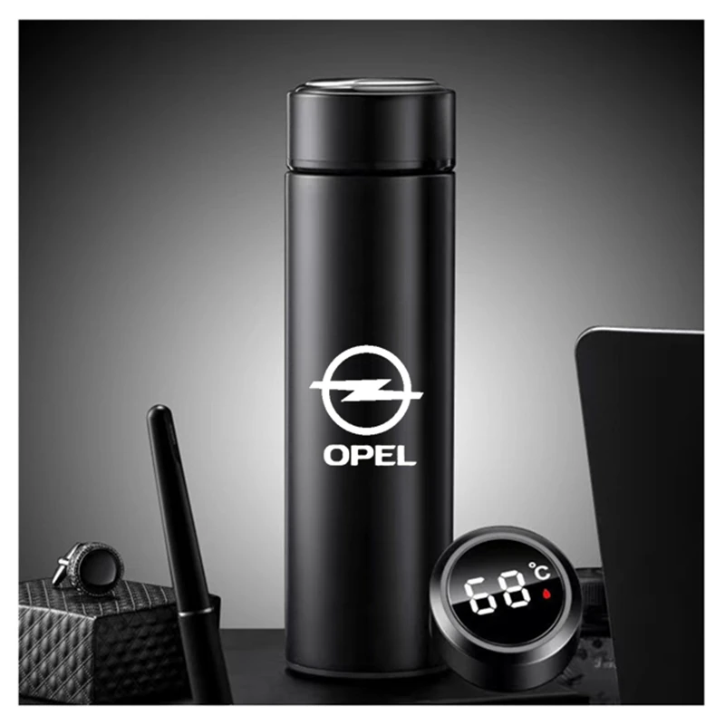 For Opel Insignia Astra j h g Corsa d 500ml Intelligent Thermos Coffee Cup Temperature Display Stainless Steel Vacuum Water | Автомобили и