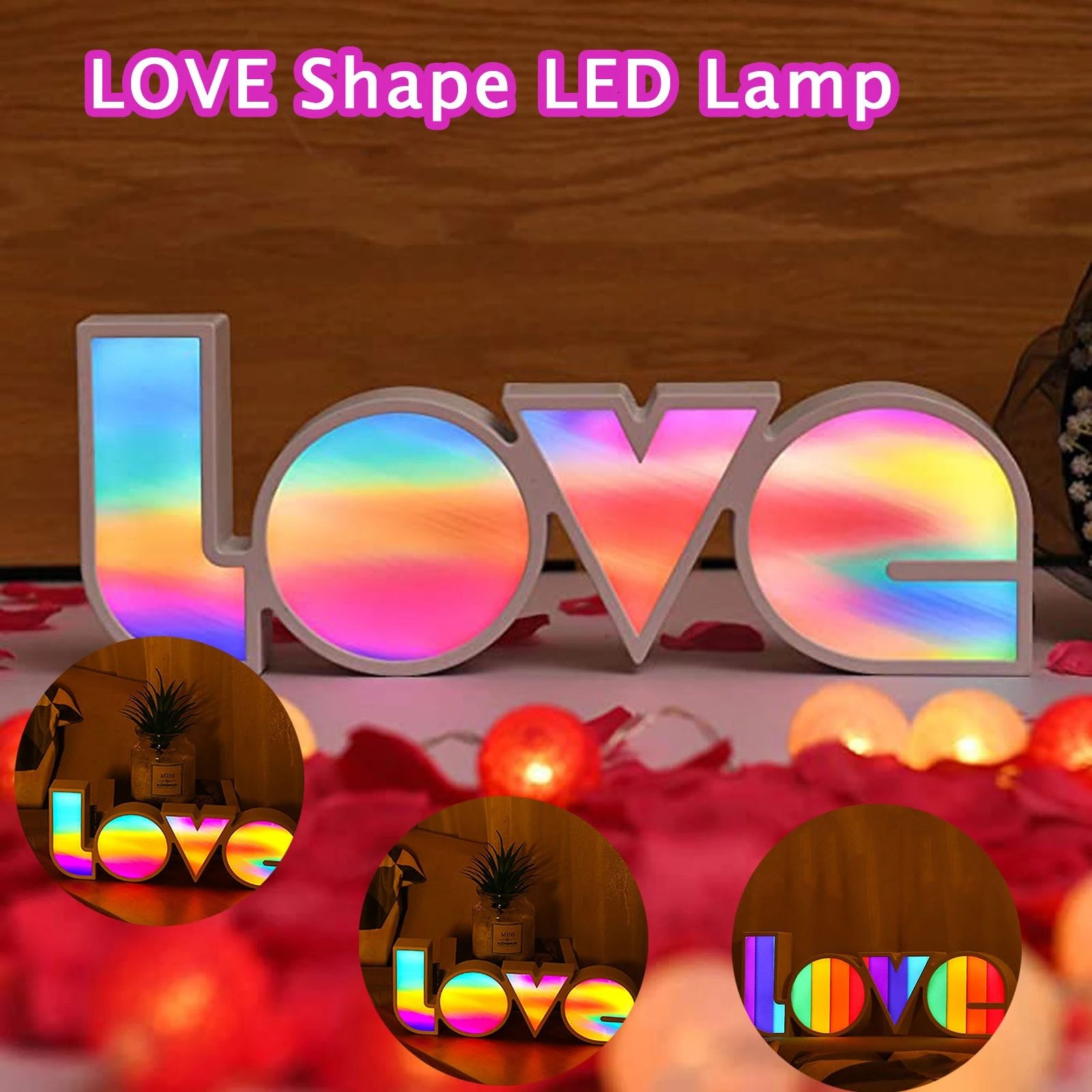 Lampe Led Coloree Pour Decoration Creative Demande En Mariage Saint Valentin Arrangement De Vacances Lettres D Amour En Anglais Aliexpress