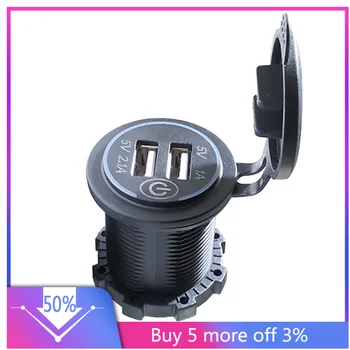 

Car usb charger 12V-24V Waterproof 3.1A &4.2A&4.8A Dual USB Fast Charger Socket Power Outlet with Touch switch for iPhone for MI