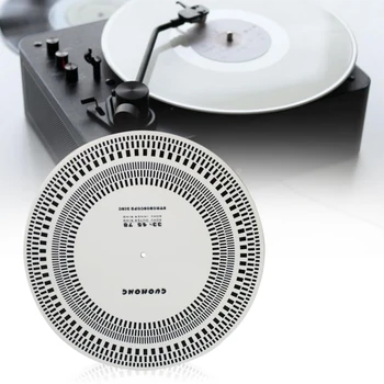 

Practical LP Vinyl Turntable Round Alignment Tools Speed Protractor Phono Detection Mat Acrylic White Tachometer