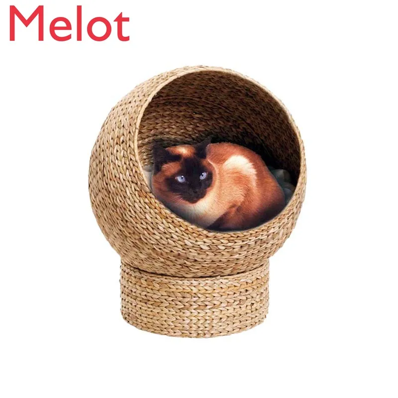 

Handmade Woven Cat Nest Banana Leaf Winter Cat Bed Cat Climbing Frame Cat Room Cat House Pet Bed Four Seasons Universal