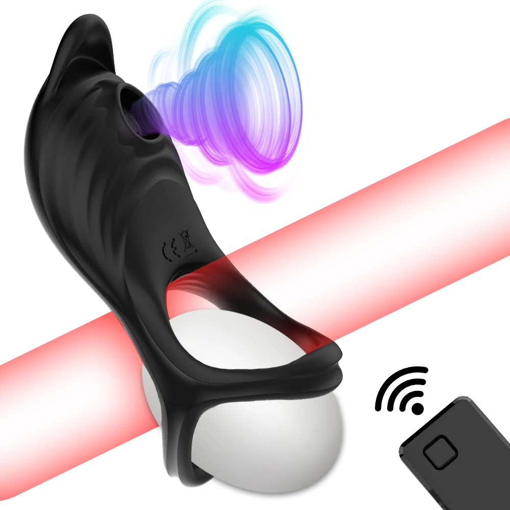 Verzögerter Ejakulationsring Vibratorring Produkte für Erwachsene Klitoris Sauger Trainer Hodensackring Sexspielzeug für Paare_voghion.com