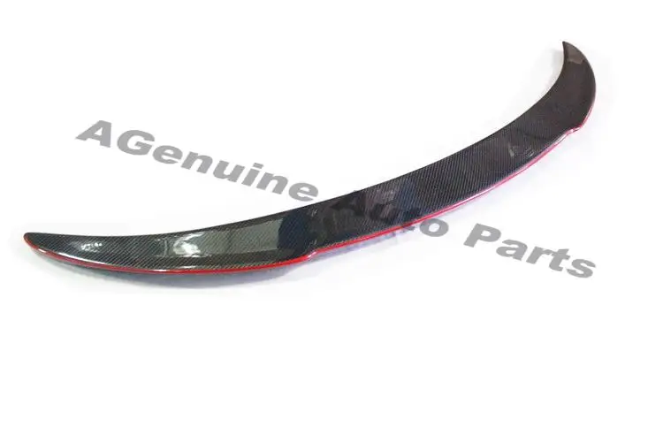 carbon red strip Настоящее углеродное волокно C117 W117 Автомобильный задний багажник спойлер крыло спойлер заднего багажника, крыла для Mercedes-Benz CLA класс CLA250 200 CLA45 - Цвет: carbon red strip