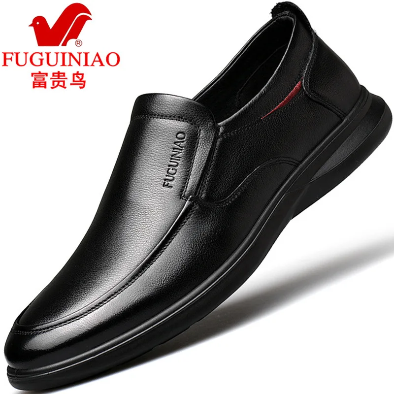 

FGN MEN'S SHOES Middle-aged MEN'S Leather Shoes Slip-on Genuine Leather Soft Leather Soft Bottom England Business Casual Shoes D