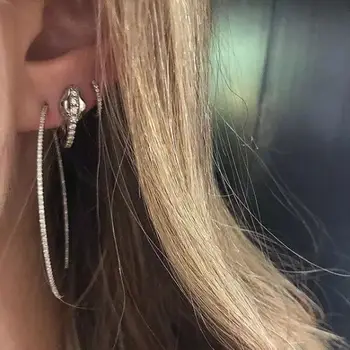 

Tiny Small Snake Earring Fashion CZ Cubic Zirconia Women Girl Stud Ear Jewelry