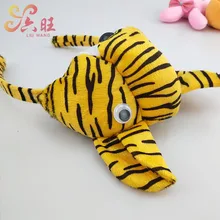 Детская головная повязка на голову на Хэллоуин, стерео, тигровые уши, резинки для волос, Мультяшные аксессуары для волос, реквизит для выступлений, головной убор с тигром