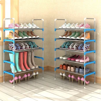 

Simple Shoe Rack With Handrail Free Combination Optional Metal Shoes Storage Shelf Multifunctional Multi-layer Shoe Cabinet