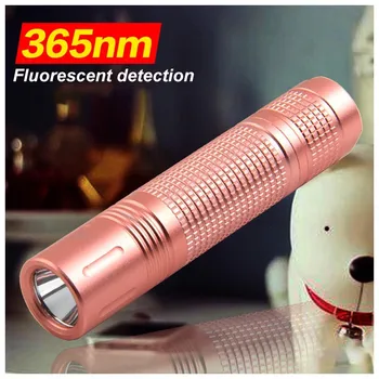 

UV Flashlight Handheld Pet Dog Cat Urine Carpet Stain Detector 395nm Corpion Hunting Ultraviolet Rose Gold Led Light