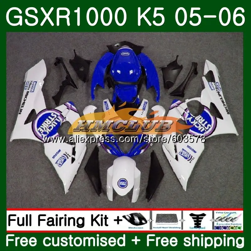Комбинезоны для SUZUKI GSXR-1000 1000CC GSXR1000 05 06 11CL. 53 GSX R1000 05 06 K5 GSX-R1000 GSXR 1000 2005 2006 обтекатель Лаки Страйк - Цвет: No. 1