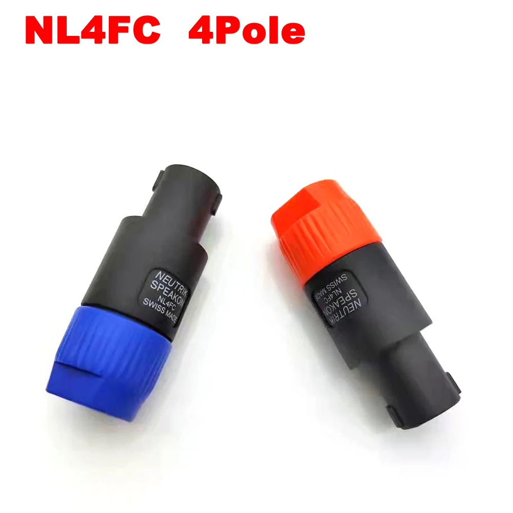 

2pcs Audio Amplifier power plug Connectors NL4FC 4 Pole Speaker Male Plug Audio Wire Connector Blue&Orange color