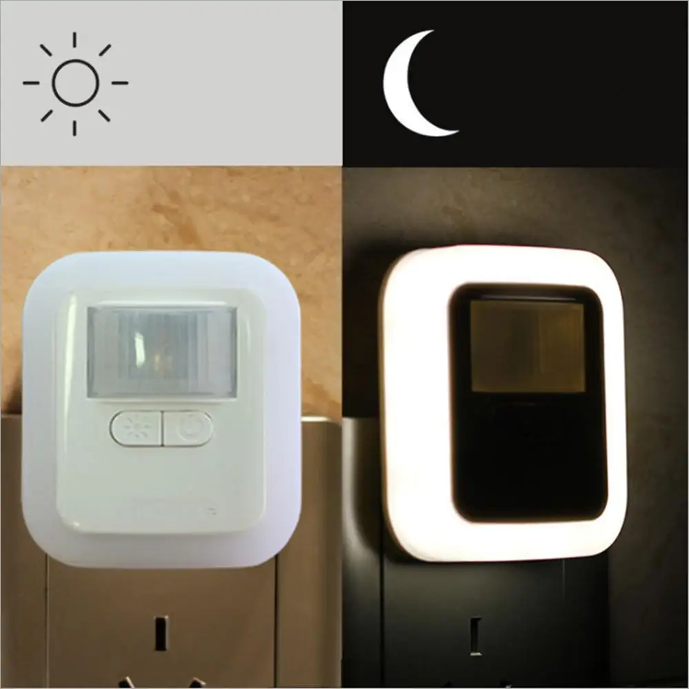 LED Sound Light Control Sensor Smart Home Night Lamp Plug-in Motion Sensor Light Dimmable Wall Night Lamp Stair Closet Lights