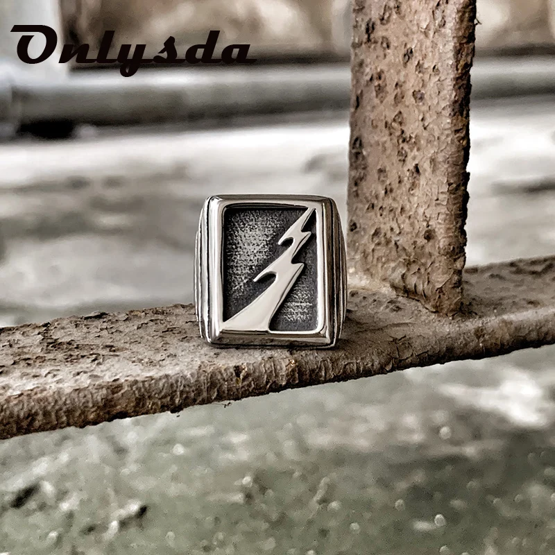 Onlysda Cool 316L Stainless Steel ring Vintage Man's Lightning Collection Classic Ring Engagement Jewelry Boyfriend Gift OSR560 - Image 4