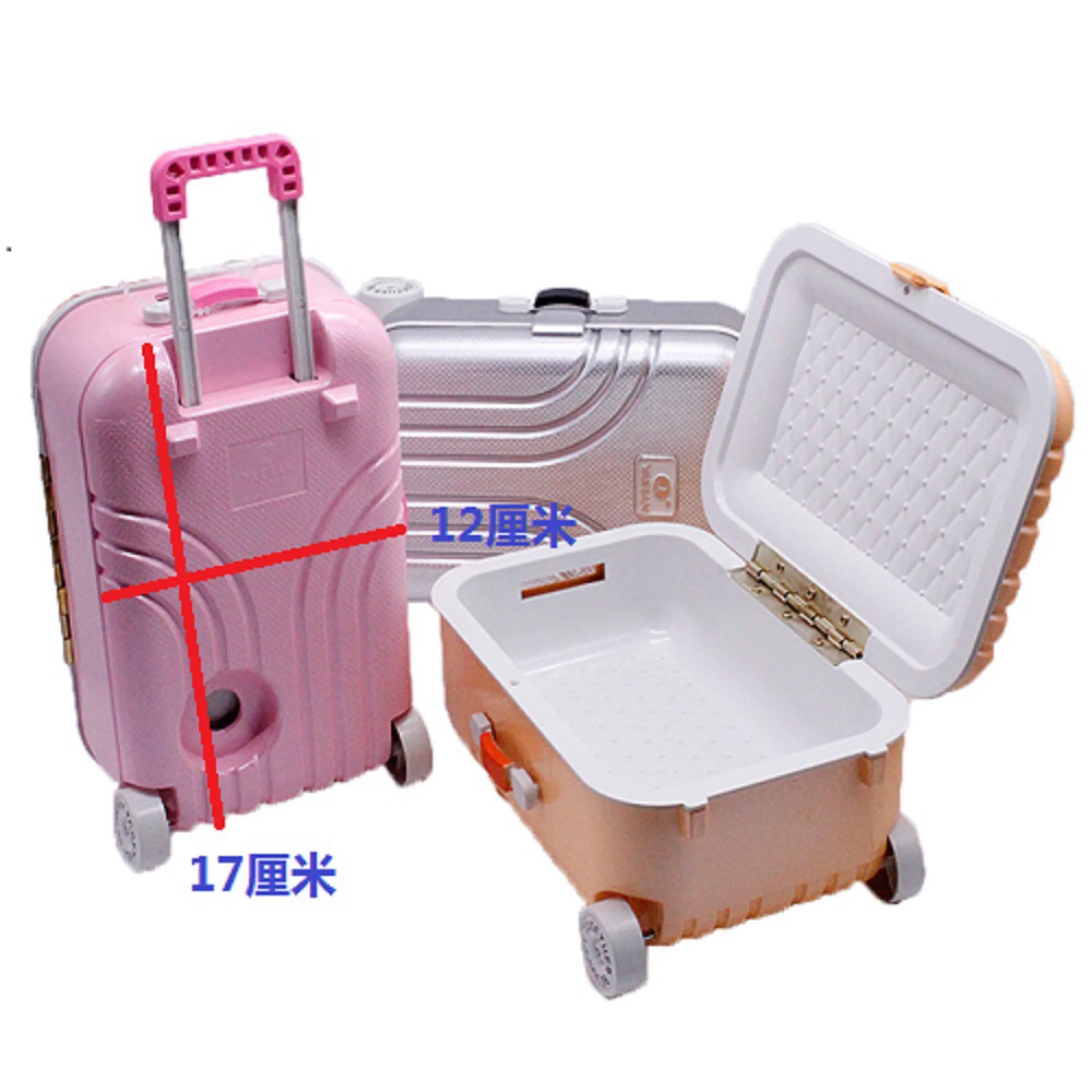 Kawaii Minin Cate Suitcase Carry-ons Travel Spinner Rolling Luggage on Wheels Cabin Trolley Box For Dolls Toy Fans Gift | Игрушки и