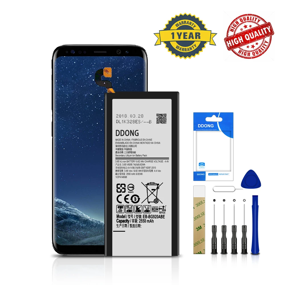 Аккумулятор 2550 мАч для Samsung Galaxy S6 EB BG920ABE G920F G920I G920A G920T G920V G920P G920S G9200 G9208