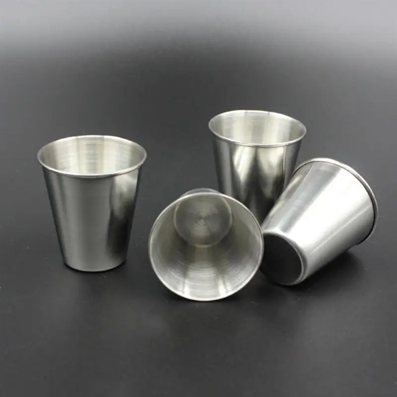 12pcs Cup Stainless Coffee Glasses Cups Portable Drinking Tumbler Spirits Cup Glasses Cups Sauce Holder For Home drinking vessels