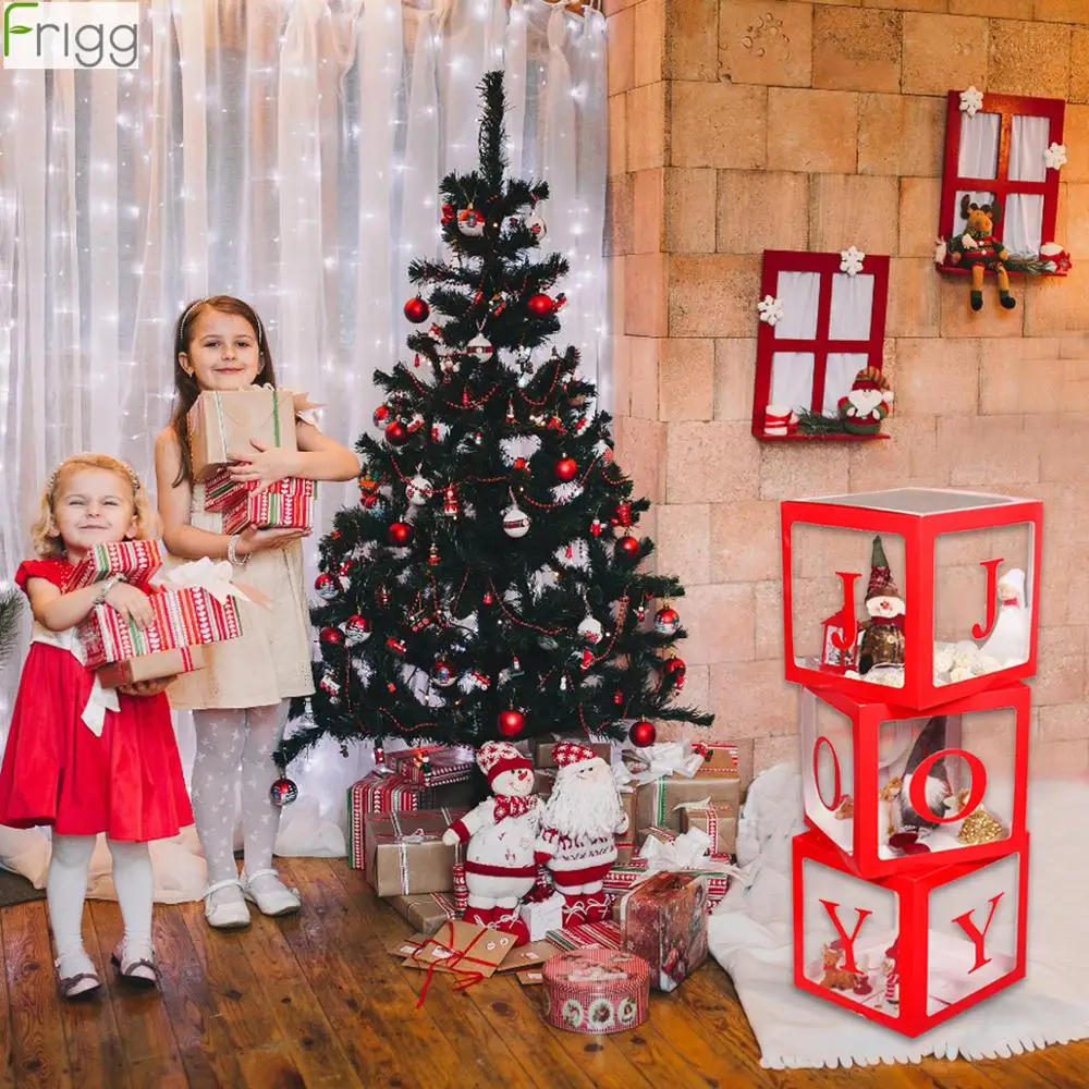 

Merry Christmas Red Transparent Box Christmas Decorations For Home Gifts Xmas Tree Decor Navidad 2019 Noel Natal New Year 2020