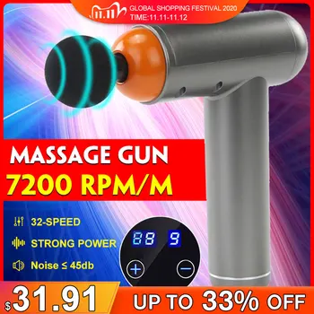 

7200rpm/m LCD Display 32 Speeds Massage Gun Fascia Gun Body Neck Massager Muscle Pain Exercising Relaxation Electric Massager