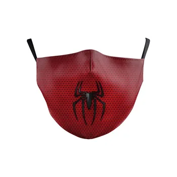 

Mouth Face Mask Black Spider Print Red Kid Reusable Mouth Mask Dust Protective PM2.5 Filter Washable Fabric Mask Cover