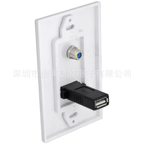 1F головка коаксиального сигнала USB 2,0 Видео Сварка свободный разъем панель мультимедийная информация панель настенный разъем