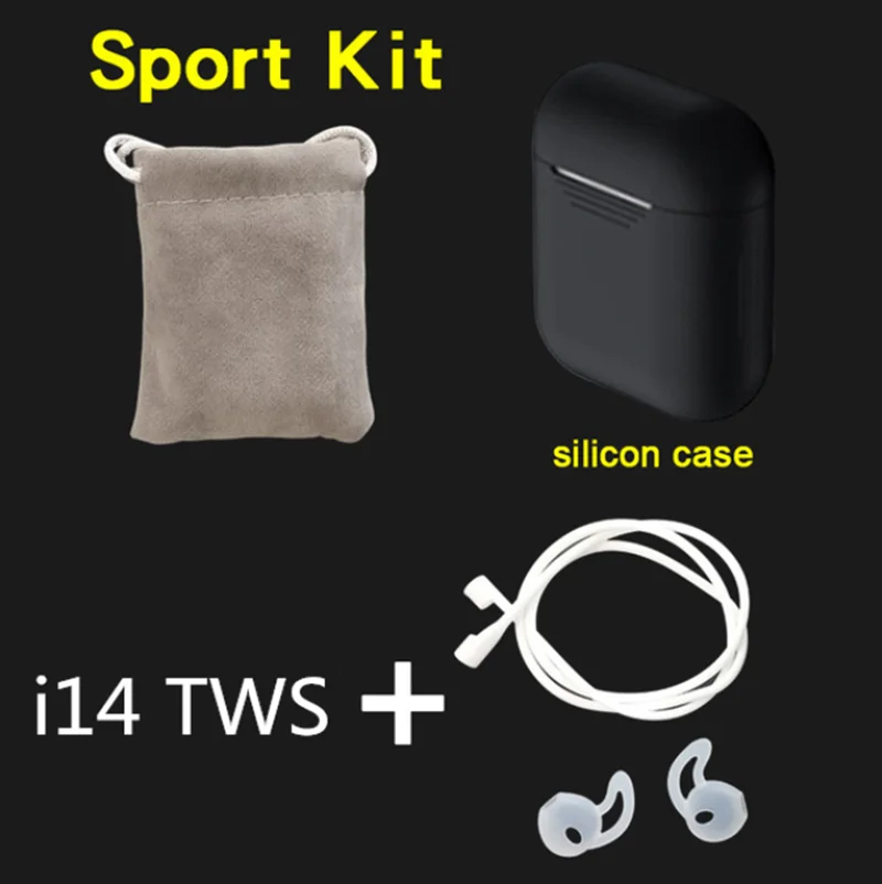 i14 black i14 TWS auriculares inalablicos Bluetooth auriculares invisibles para telefono inteligente pk i11 i12 i7s i20 i60 i30 - Цвет: i14 black