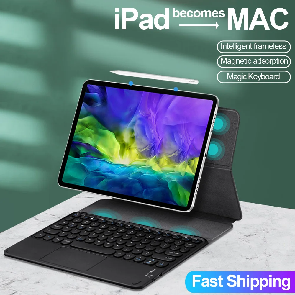 Tampa Magnética do Teclado Touchpad Bluetooth Teclado Mágico para Ipad Pro 11 Ipad Pro 12.9 ar 5th 10.9 2023 2023 2023