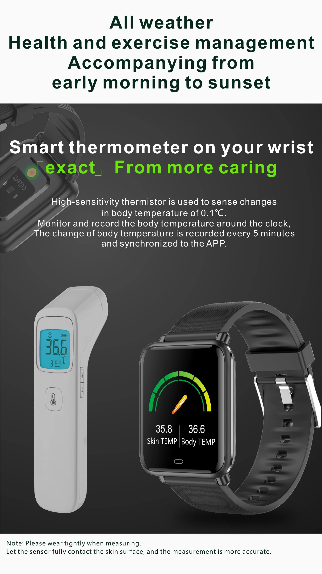 2022 Body temperature,Whole snack rate monitoringBlood oxygen monitoringMultiple sports modes,Caller ID and rejection Smartwatch
