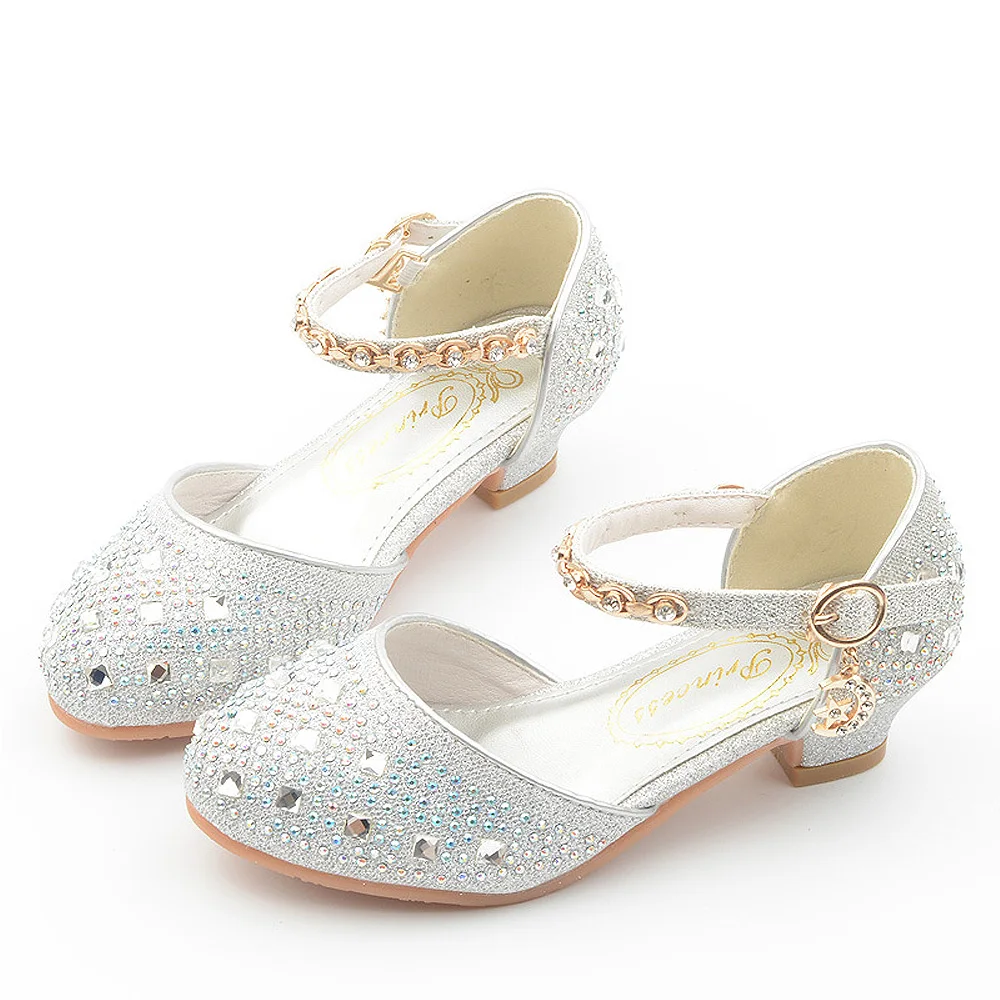 Vestidos de fiesta de noche Wedding dress party Toddler Bchaussure enfant fille little girl Bling Glitter Bowtie princess shoes