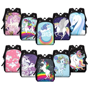 

HYCOOL Cartoon Rainbow Unicorn Kids Schoolbag Toddler Children School Backpack for Boys Girls Primary Student Book Bags Rucksack