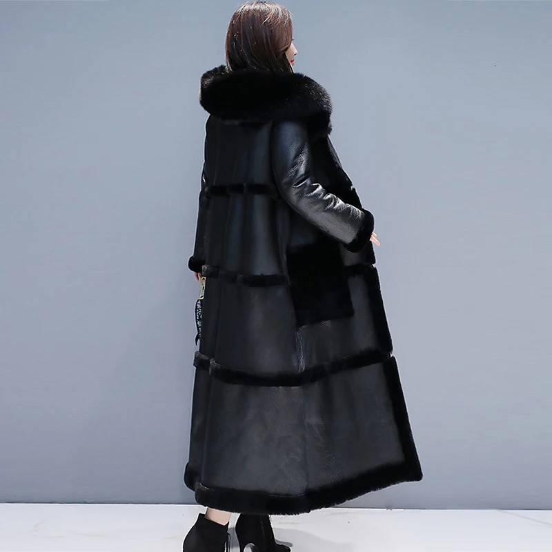 Casual Single Breasted Faux Leather Female Coats Fashion Faux Fur Women Winter Jacket Windproof Warm Brand Parka Jackets F050