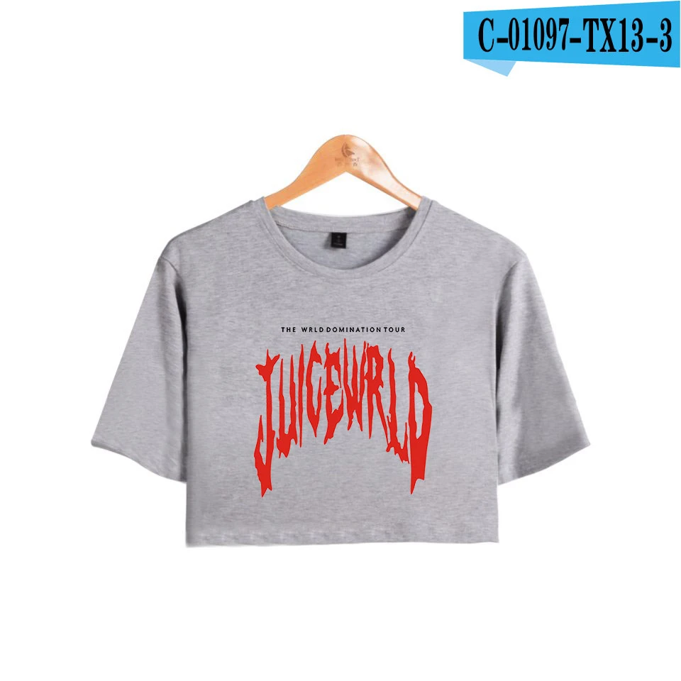 Женская футболка Juice wrld, хлопок, Женская Сексуальная футболка, милая новая футболка с коротким рукавом, верхняя одежда, модная летняя футболка - Цвет: Gray