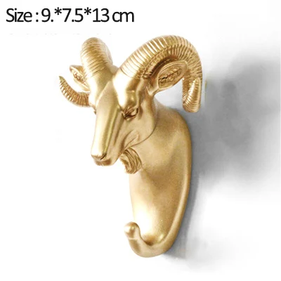 Sheep-Gold Скандинавские крючки в виде животных американский подвесной крючок держатель вешалки для ключей настенный Декор крепкие бесшовные крючки для украшения дома - Цвет: Sheep-Gold