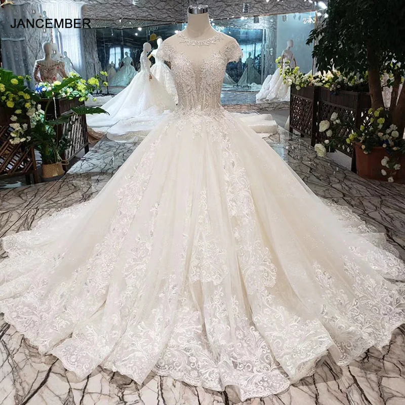 HTL268 простое свадебное платье с иллюзией круглым вырезом и рукавами-крылышками