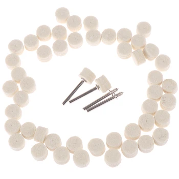 

50Pcs Metal Grinding Polishing Pad Dremel Accessories 13mm Wool Felt Polishing Buffing Wheel+4Pcs 3.2 Mm Shanks For Rotary Tool